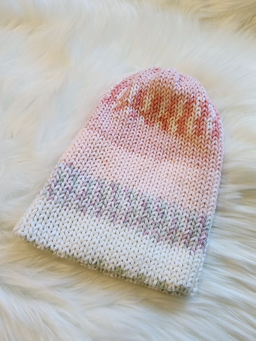 Handmade Reversable Knit Beanie - Multi Color